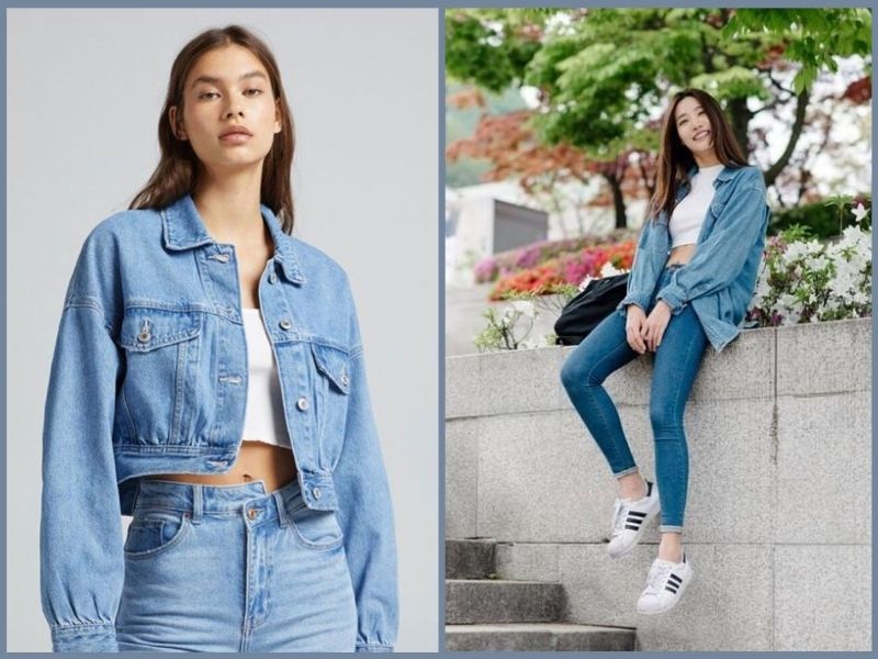 cách kết hợp quần jean với áo thun nữ