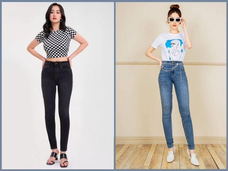 cách phối áo thun với quần jean nữ